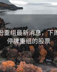 胜利股份重组最新消息，下周一即将停牌重组的股票