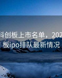 2020年科创板上市名单，2020年科创板ipo排队最新情况