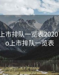 最新ipo上市排队一览表2020，最新ipo上市排队一览表