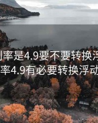 我贷款利率是4.9要不要转换浮动利率，目前利率4.9有必要转换浮动利率吗