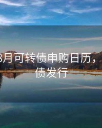 2020年8月可转债申购日历，8月可转债发行