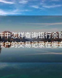 期货软件中怎样查询银行余额，期货账户的交易记录在哪查
