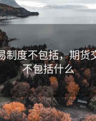 期货交易制度不包括，期货交易制度不包括什么
