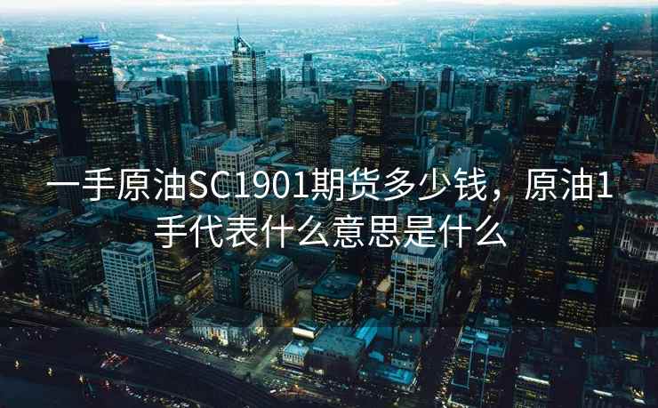 一手原油SC1901期货多少钱，原油1手代表什么意思是什么
