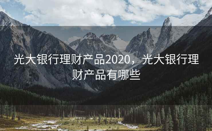 光大银行理财产品2020，光大银行理财产品有哪些