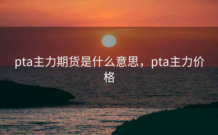 pta主力期货是什么意思，pta主力价格