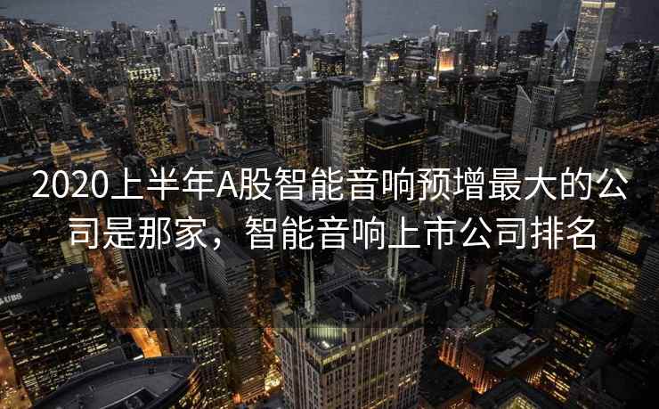 2020上半年A股智能音响预增最大的公司是那家，智能音响上市公司排名