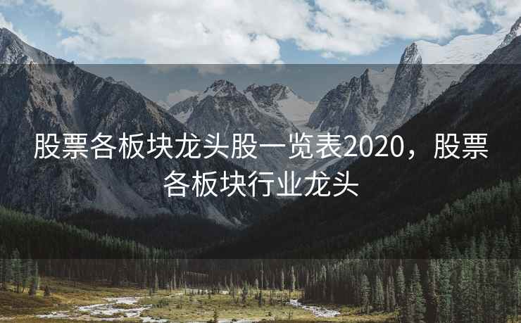 股票各板块龙头股一览表2020，股票各板块行业龙头