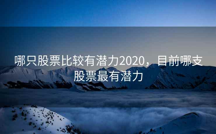 哪只股票比较有潜力2020，目前哪支股票最有潜力
